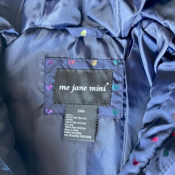 ME JANE rainbow heart puffer hooded jacket size 24M - Picture 9 of 16